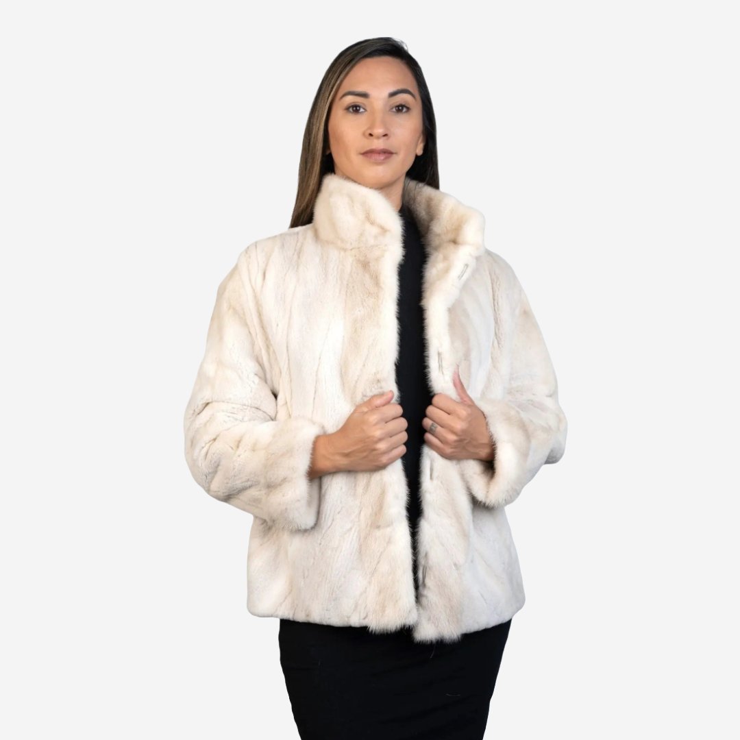 Versatile fur jacket with removable sleeves