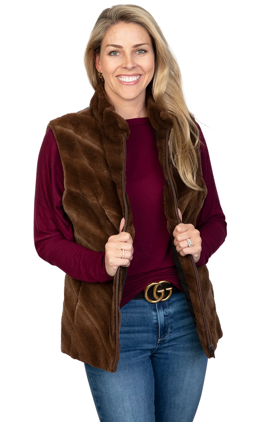 Restyle Your Fur Sheared Vest with Leather Back Reversible to Taffeta