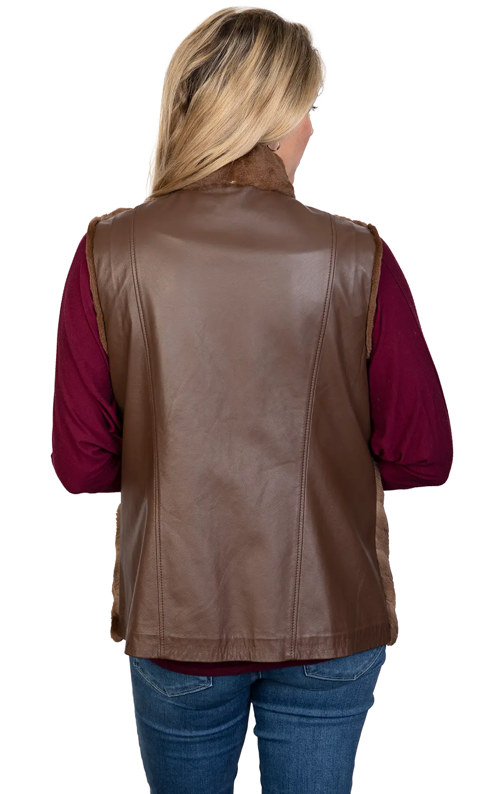 Restyle Your Fur Sheared Vest with Leather Back Reversible to Taffeta