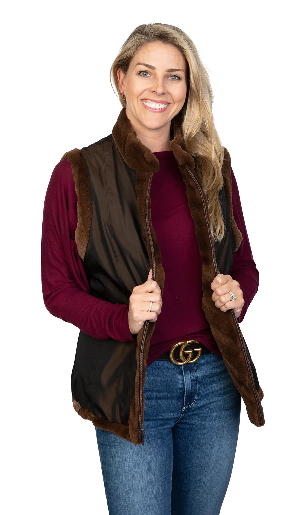 Restyle Your Fur Sheared Vest with Leather Back Reversible to Taffeta