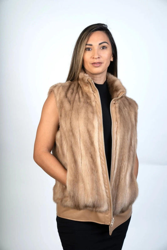 Restyle Your Fur - Vest with Leather Border and Front Facing