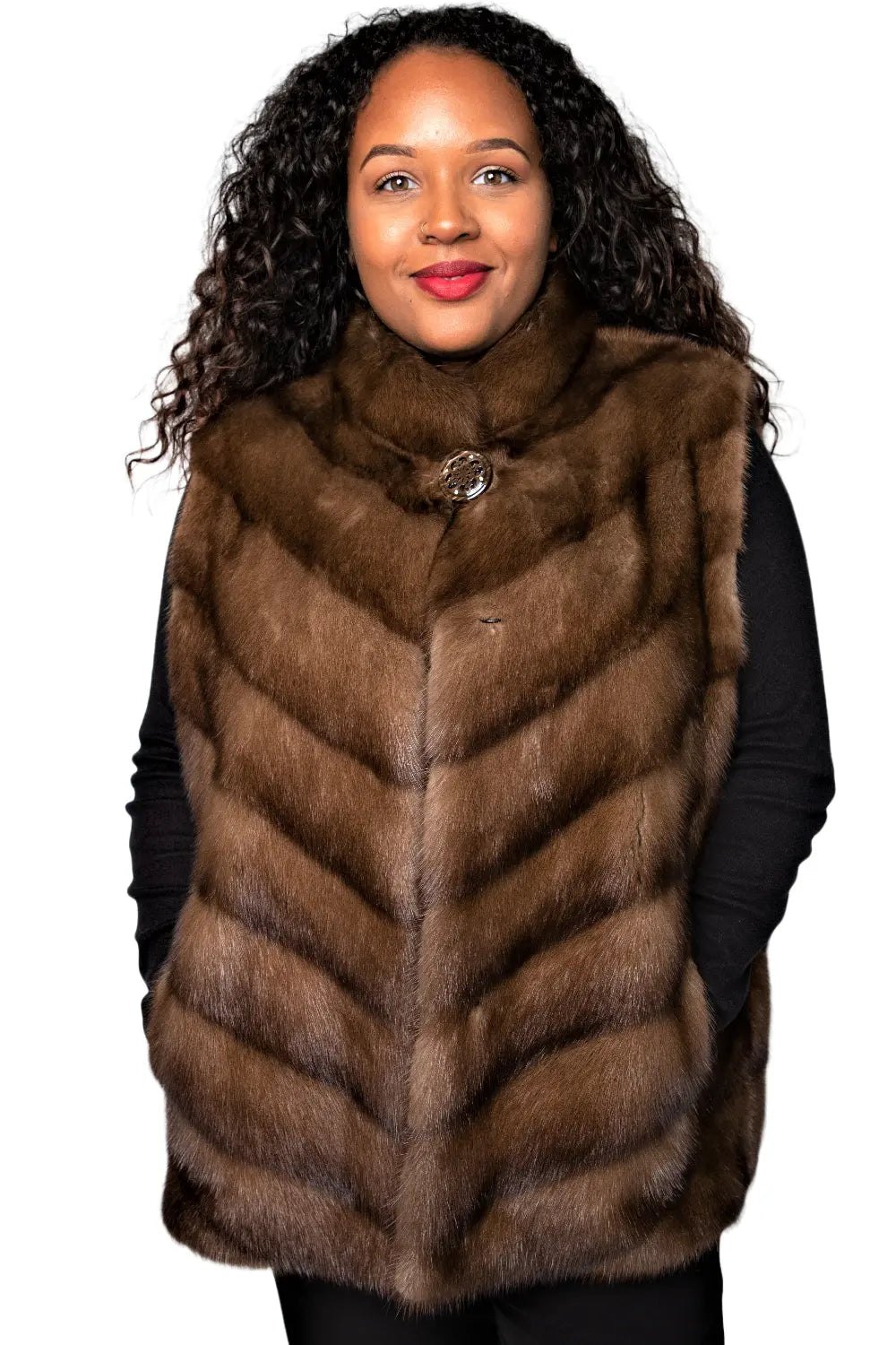 Fur Restyling Custom Chevron Design Fur Vests – Stylish and Unique Layering Pieces ...