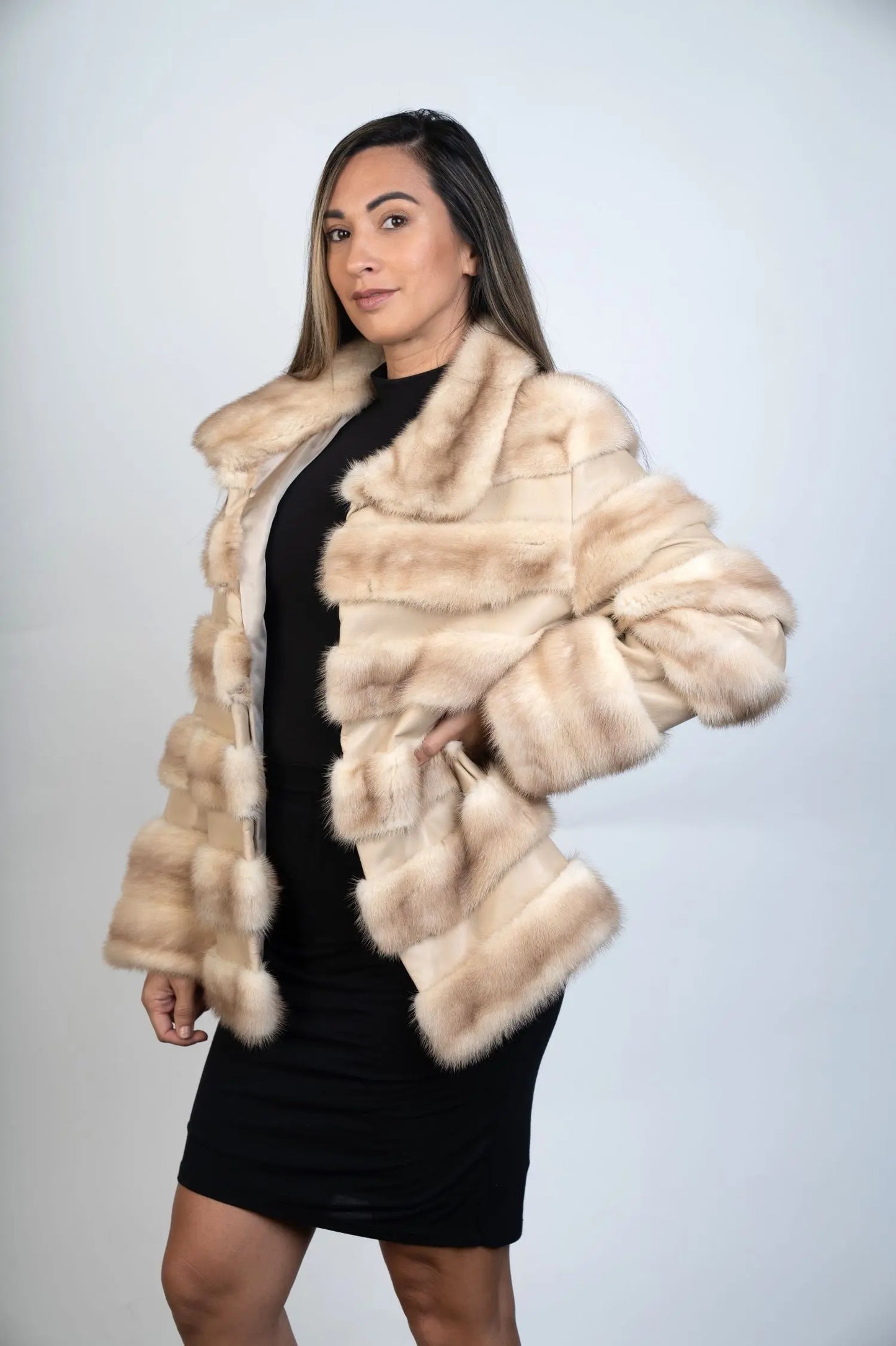 Restyle Your Fur - Horizontal Fur and Leather Jacket