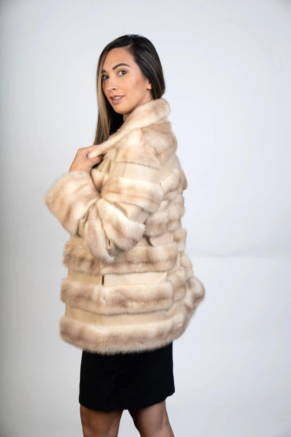 Fur Restyling Elevate Your Wardrobe with a Custom Horizontal Fur and Leather Jacket ...