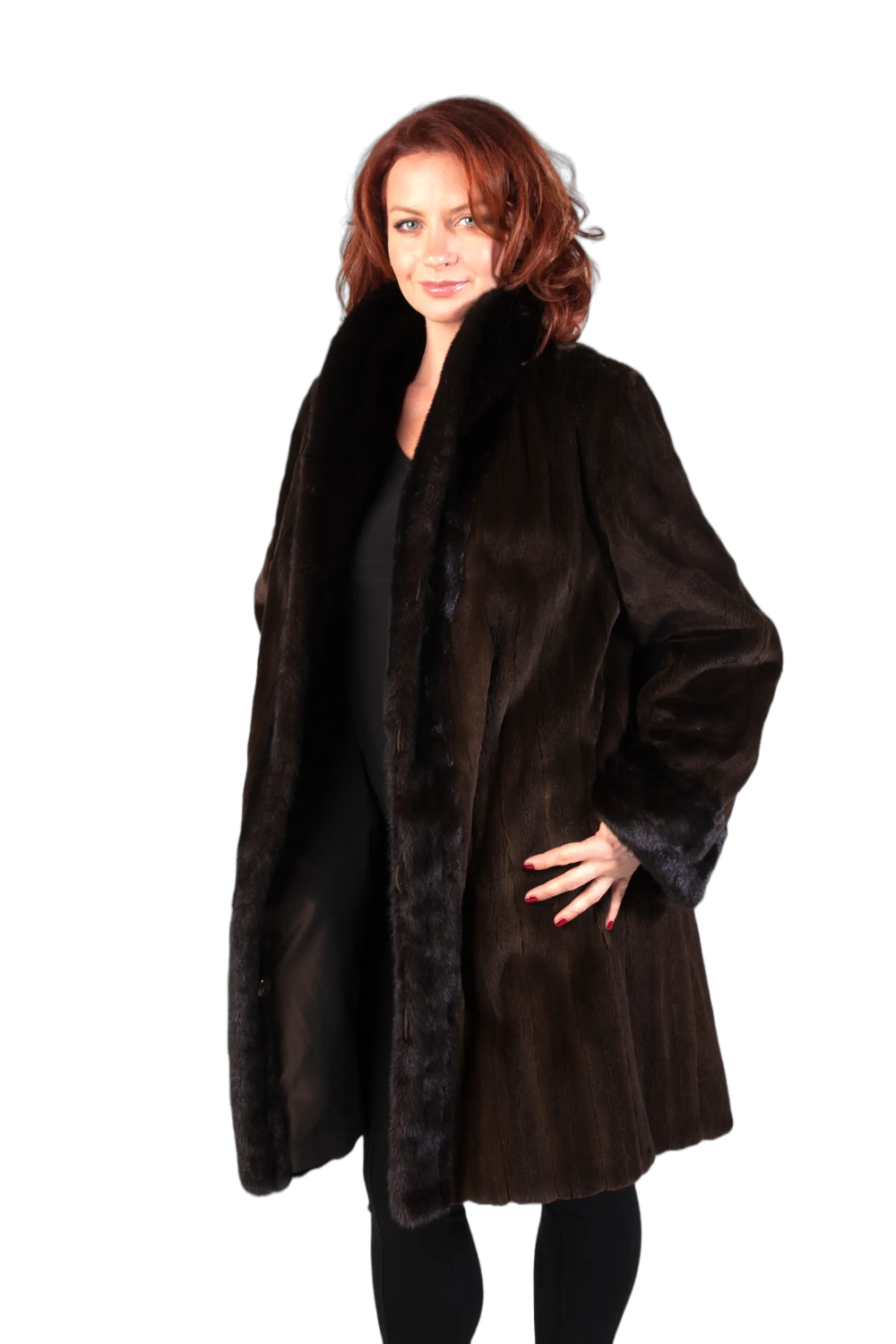Reversible sales mink raincoat