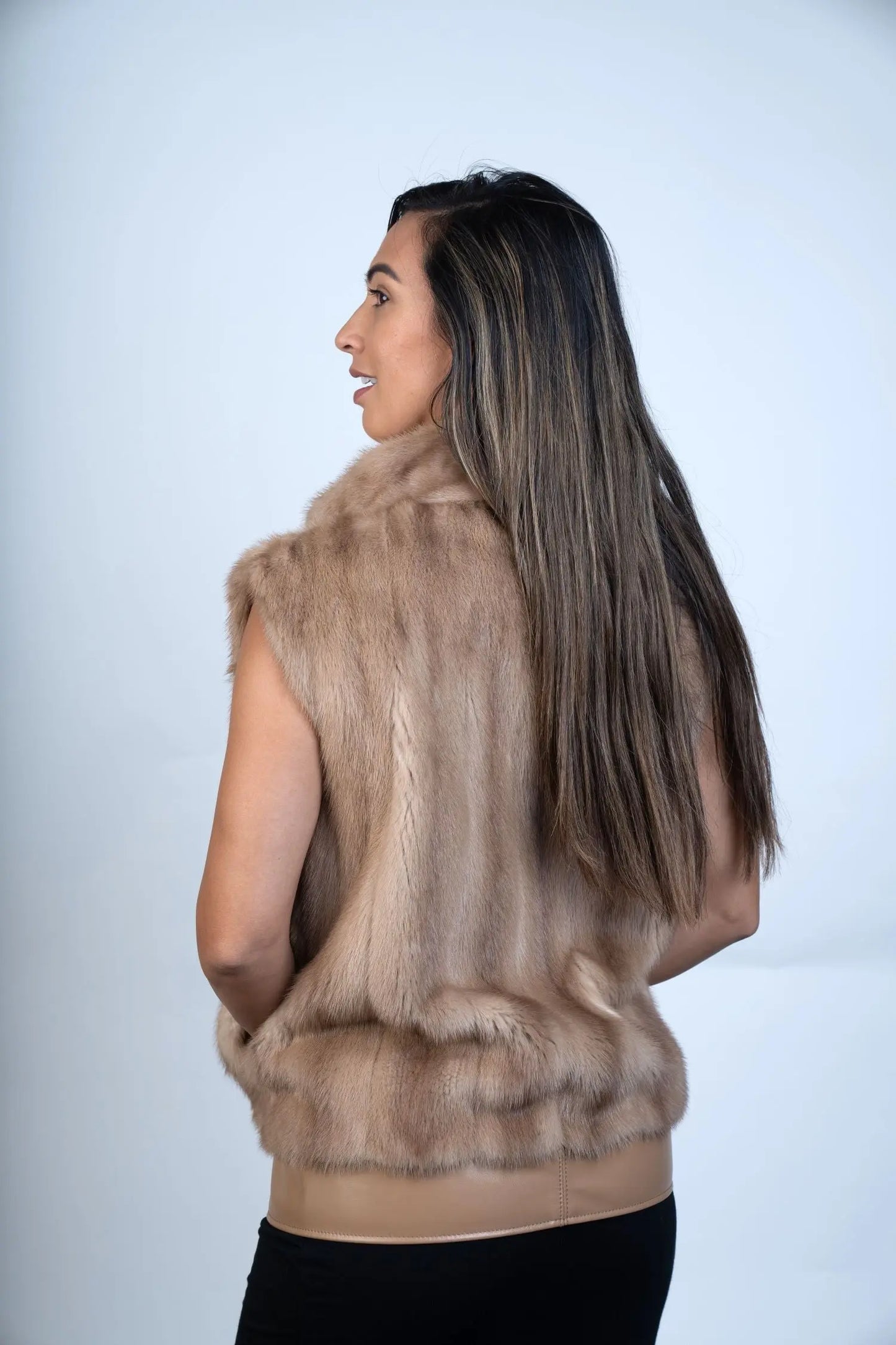 Restyle Your Fur - Vest with Leather Border and Front Facing